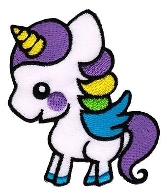 ag59★Einhorn Flügel Lila Aufnäher Bügelbild Applikation Kind Patch 6,7 x 7,8 cm