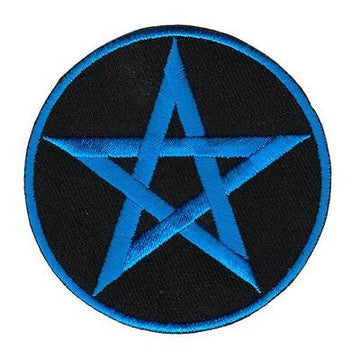 an67★Pentagramm Zeichen Aufnäher Bügelbild Patch Bügelflicken Stern 6,9 x 6,9 cm