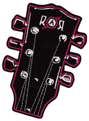 ak65★Gitarre Aufnäher zum aufbügeln Bügelbild Patch Bügelflicken 6,4 x 9,2 cm