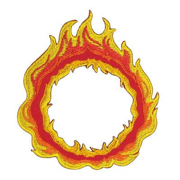 ak30★Feuer Ring Flamme Aufnäher aufbügeln Bügelbild Patch Flicken 7,9 x 8,9 cm