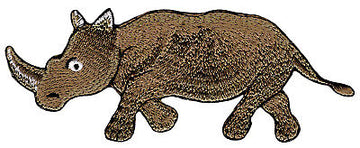 am26★Nashorn Rhinozeros Zoo Aufnäher Bügelbild Bügelflicken Patch 12 x 4,5 cm