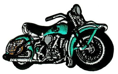 bb44★Motorrad Biker Aufnäher aufbügeln Bügelbild Bügelflicken Patch 9,5 x 5,6cm