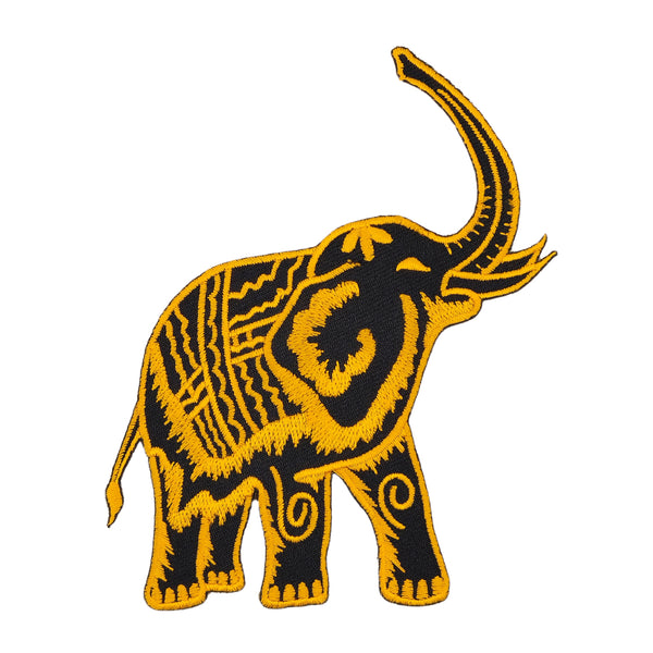 #aa33 Elefant Gelb Aufnäher Bügelbild Applikation Patch Größe 10,0 x 12,3 cm
