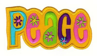 af99★PEACE Aufnäher aufbügeln Bügelbild Flicken Patch Applikation 11 x 5,2 cm