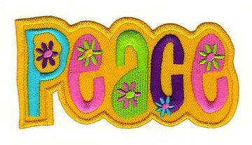 af99★PEACE Aufnäher aufbügeln Bügelbild Flicken Patch Applikation 11 x 5,2 cm