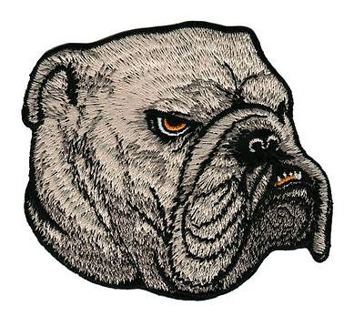 ao59★Bulldogge Hund Aufnäher Bügelbild Patch Applikation Boxer Neu 8,5 x 7,5 cm