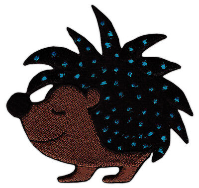 am03★Igel Aufnäher zum aufbügeln Bügelbild Patch Applikation Flicken 8 x 7,8 cm