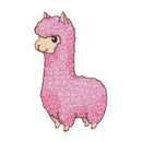 am20★Lama Rosa Alpaka Aufnäher Bügelbild Applikation Patch Flicken 5,0 x 8,0 cm-1