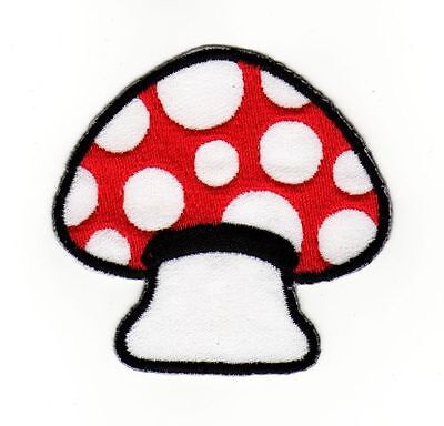 an88★Fliegenpilz Rot Pilz Aufnäher aufbügeln Bügelbild Patch Flicken 6,7 x 6,4cm