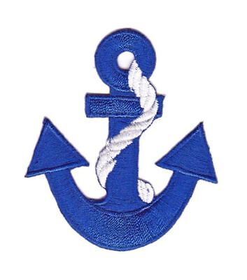bf47★Anker Blau Aufnäher aufbügeln Bügelbild Applikation Patch Flicken 6 x 7cm