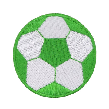#ae41 Fußball Grün Weiß Ball Sport Aufnäher Applikation Bügelbild Flicken Patch Größe 5,3 x 5,3 cm