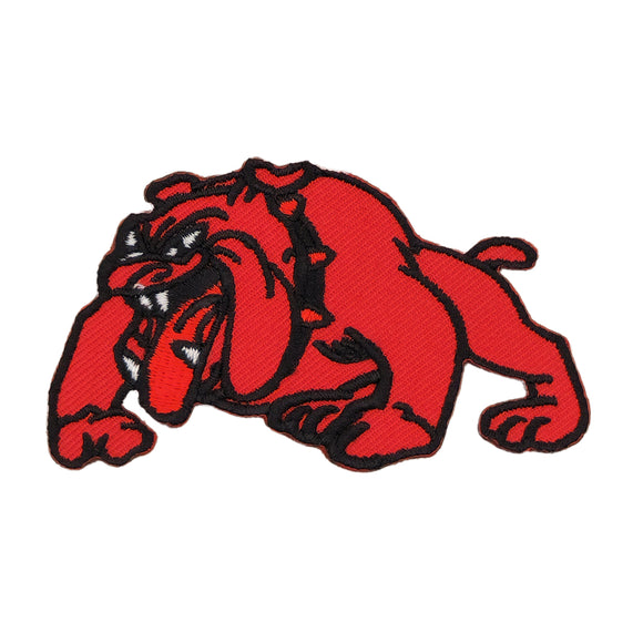 #ac32 Bulldogge Rot Hund Aufnäher Patch Bügelbild Flicken Größe 9,5 x 6,8 cm