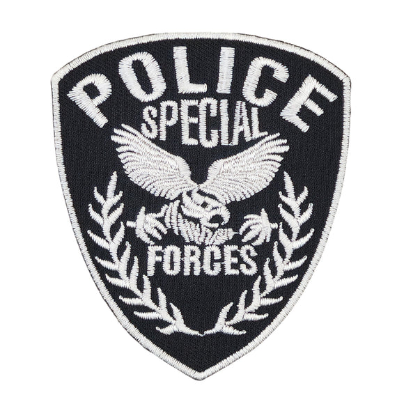 ah63★Police Special Forces Aufnäher Bügelbild Applikation Patch Kostüm 7 x 8 cm