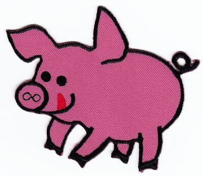 ap11★Schwein Pink Aufnäher zum aufbügeln Bügelbild Applikation Patch 9,8 x 8 cm