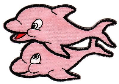 bb89★Delfin Delphin Aufnäher aufbügeln Bügelbild Patch Applikation 7,5 x 5,2 cm