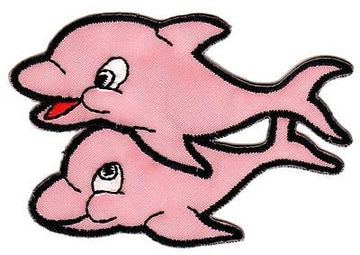 bb89★Delfin Delphin Aufnäher aufbügeln Bügelbild Patch Applikation 7,5 x 5,2 cm