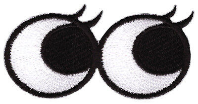 ak61★Augen Aufnäher zum aufbügeln Bügelbild Patch Flicken Applikation 7,2 x 4 cm