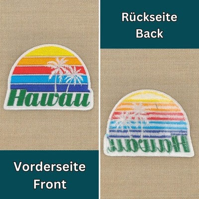 ak40★Hawaii Aufnäher Palme Bügelbild Applikation Patch Flicken 7,3 x 5,5 cm