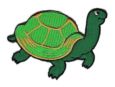 bc89★Schildkröte Aufnäher zum aufbügeln Bügelbild Patch Flicken 7,5 x 6,5 cm