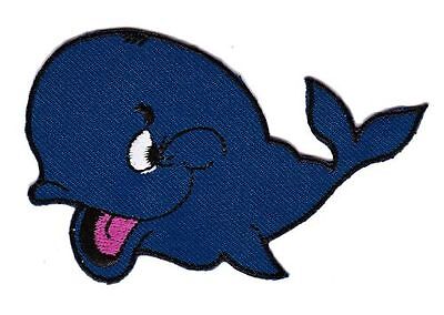 be59★Wal Fisch Aufnäher zum aufbügeln Applikation Bügelbild Patch Neu 8 x 5,2 cm