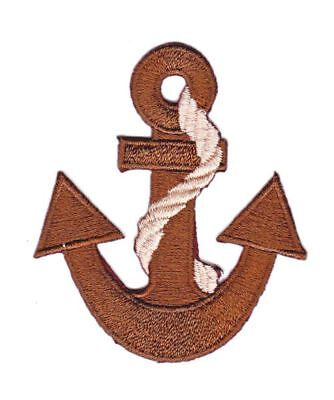 bf46★Anker Braun Aufnäher aufbügeln Bügelbild Applikation Patch Flicken 6 x 7cm