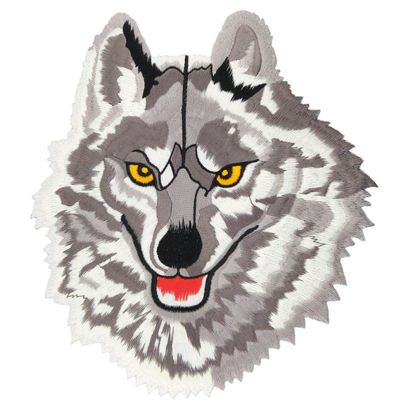 #Backpatch #01 Wolf Grau Rückenaufnäher Back Patch Groß 20 x 22 cm