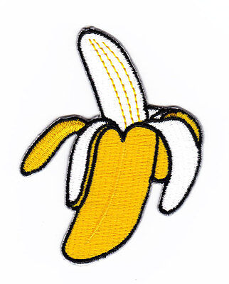 ak13★Banane Aufnäher zum aufbügeln Bügelbild Patch Bügelflicken Neu 6,5 x 8,5 cm