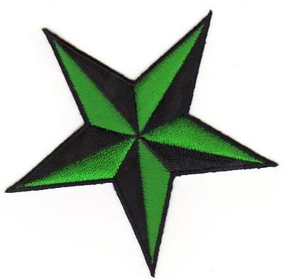 au94★Stern Aufnäher zum aufbügeln Bügelbild Bügelflicken Patch Grün 8,5 x 8,5 cm