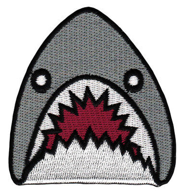 ak99★Hai Fisch Grau Shark Aufnäher aufbügeln Bügelbild Patch Flicken 6,5 x 6,8cm
