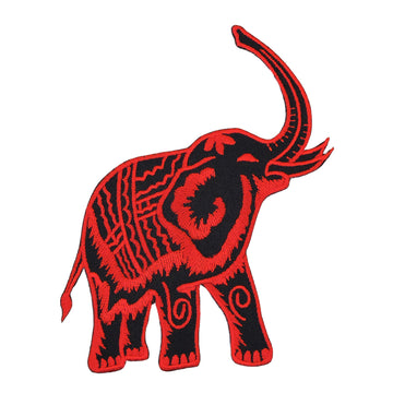 #aa34 Elefant Rot Aufnäher Bügelbild Applikation Patch Größe 8,2 x 9,7 cm