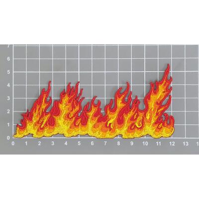 ak02★Feuer Flamme Aufnäher zum aufbügeln Bügelbild Patch Flicken 12,2 x 5,6 cm