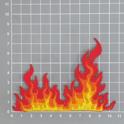 as64★Feuer Ring Flamme Aufnäher aufbügeln Bügelbild Patch Flicken 10,6 x 7,5 cm