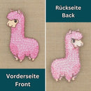 am20★Lama Rosa Alpaka Aufnäher Bügelbild Applikation Patch Flicken 5,0 x 8,0 cm-5