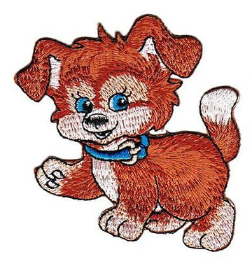 bf23★Hund Aufnäher zum aufbügeln Bügelbild Applikation Patch Flicken 7 x 7,5 cm