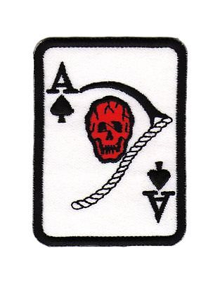 au60★Karte Ass Totenkopf Aufnäher Bügelbild Patch Bügelflicken Neu 5,5 x 7,5 cm