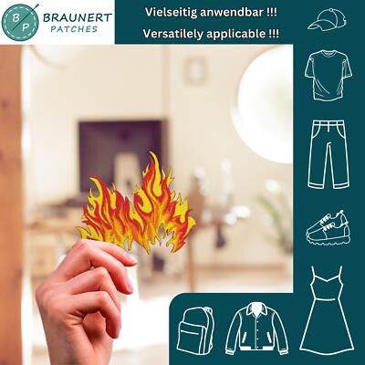 ag19★Feuer Flamme Aufnäher zum aufbügeln Bügelbild Patch Flicken 9,6 x 8,4 cm