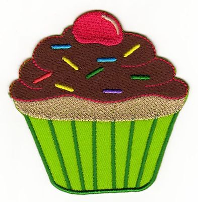 ah31★Muffin Cup Cake Aufnäher zum aufbügeln Bügelbild Applikation Patch 8 x 8 cm