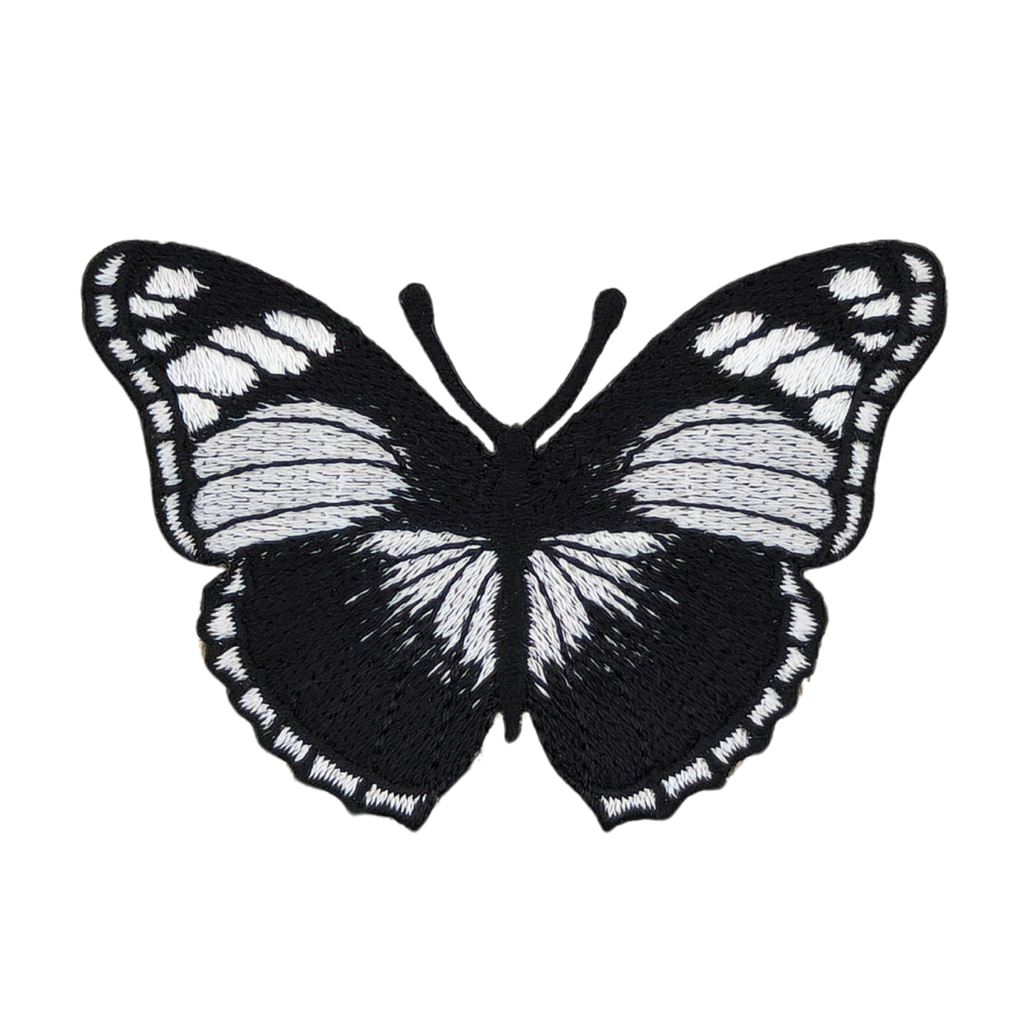 #ae49 Schmetterling Schwarz Aufnäher Butterfly Applikation Bügelbild Flicken Patch Größe 7,5 x 5,0 cm