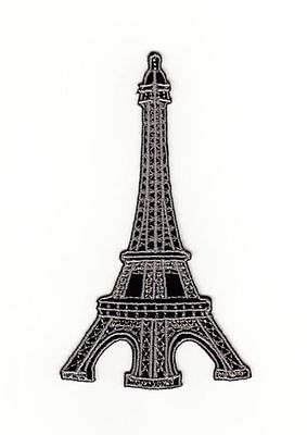 ag91★Eifel Tower Paris France iron-on patch 5.8 x 10.4 cm