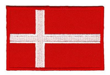 bb78★Flagge Dänemark Aufnäher zum aufbügeln Bügelbild Patch Flicken 7,0 x 4,8 cm