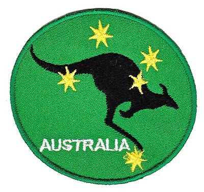 as86★Australien Känguru Aufnäher Bügelbild Patch Flicken Australia 6,8 x 6,2 cm