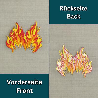 ag19★Feuer Flamme Aufnäher zum aufbügeln Bügelbild Patch Flicken 9,6 x 8,4 cm