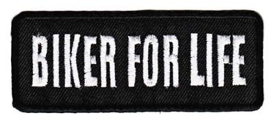 be91★Biker For Life Aufnäher Aufbügeln Applikation Bügelbild Patch 9,6 x 3,8 cm