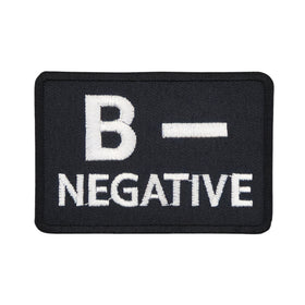 #be28 Blood Group B - Negative Patch Iron-On Application Patch Size 7.5 x 5.0 cm