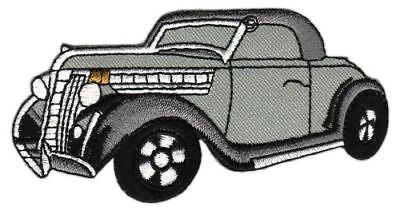 an24★Oldtimer Grau Auto Aufnäher Bügelbild Bügelflicken DIY Patch 10,3 x 5,4 cm