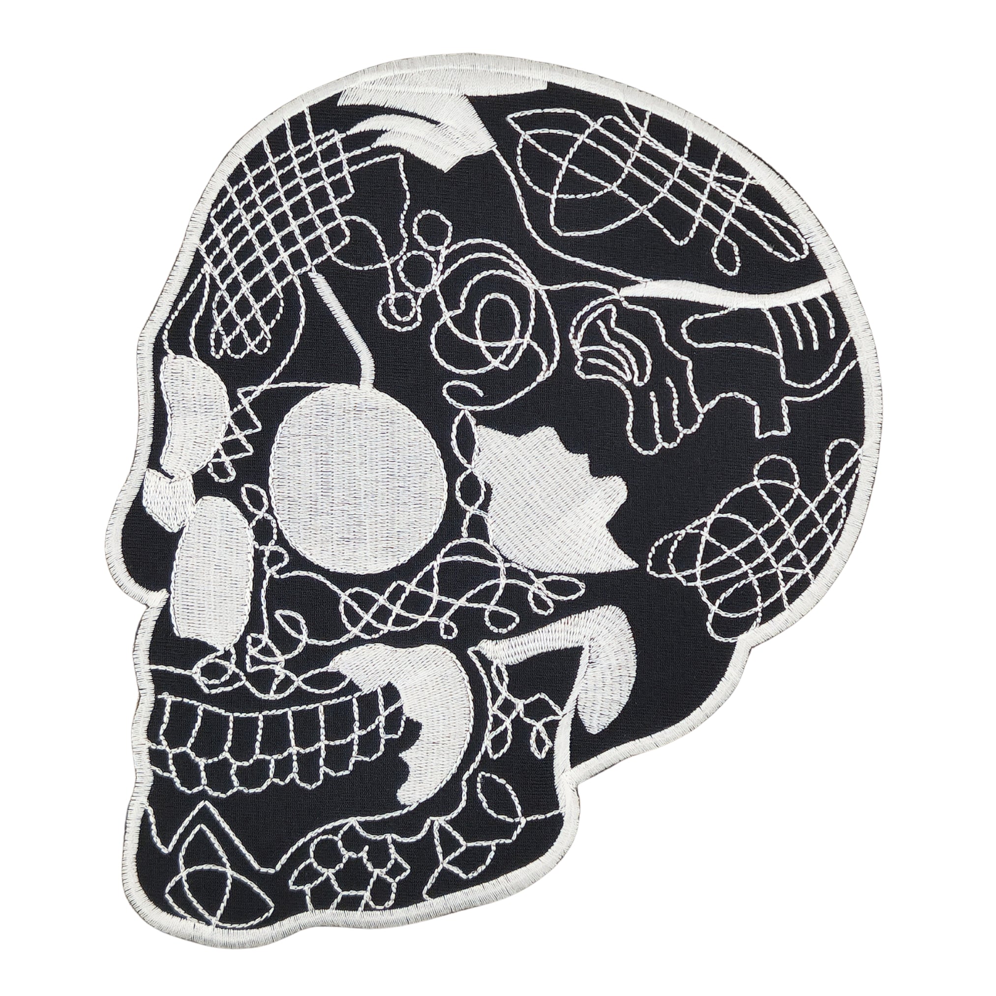 #Backpatch #45 Totenkopf Schwarz Biker Rückenaufnäher Back Patch Größe 16 x 21 cm