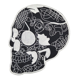 #Backpatch #45 Skull Black Biker Back Patch Size 16 x 21 cm