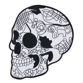 #Backpatch #44 Skull White Tattoo Biker Back Patch Size 16 x 21 cm