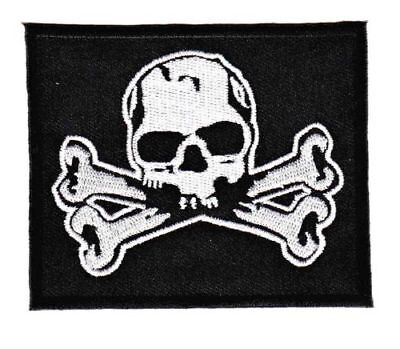 bc64★Totenkopf Knochen Pirat Aufnäher Applikation Bügelbild Patch  8,5 x 7 cm