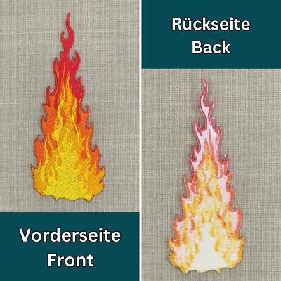 ae84★Feuer Flamme Aufnäher aufbügeln Bügelbild Patch Applikation 4,7 x 11,8 cm